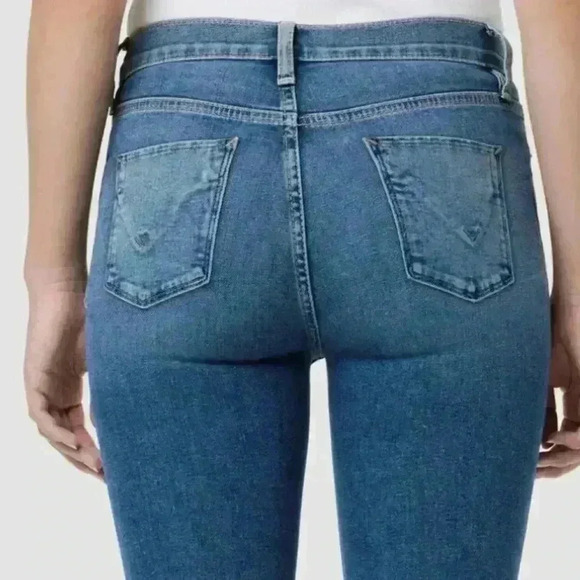 Hudson Barbara Med Wash Highrise Super Skinny Raw Hem Stretch Ankle Jean Size 30 - Picture 1 of 16
